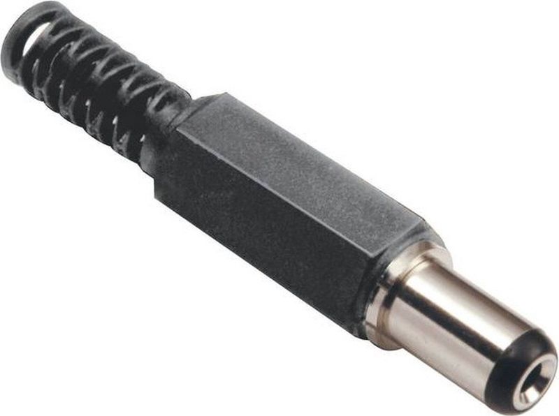 DC connector recht - 5,0 x 2,1 mm - soldeerbaar / zwart