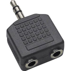 BKL ELECTRONIC Adapter Y 1102014 [1 x 3,5 mm jackstekker - 2 x 3,5 mm jack] zwart
