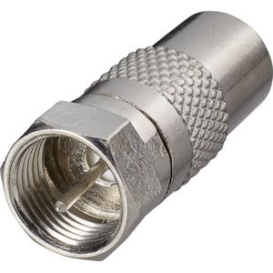 Renkforce - F-Coax-adapter - Zilver - Voor Koppeling van Antennekabel met Antennebus aan SAT-Receiver