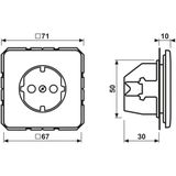 Jung CD1520GB Wandcontactdoos met Randaarde Inzetstuk 1-voudig Brons