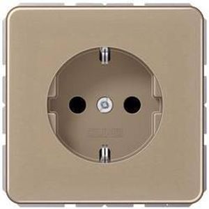 Jung CD1520GB Wandcontactdoos met Randaarde Inzetstuk 1-voudig Brons