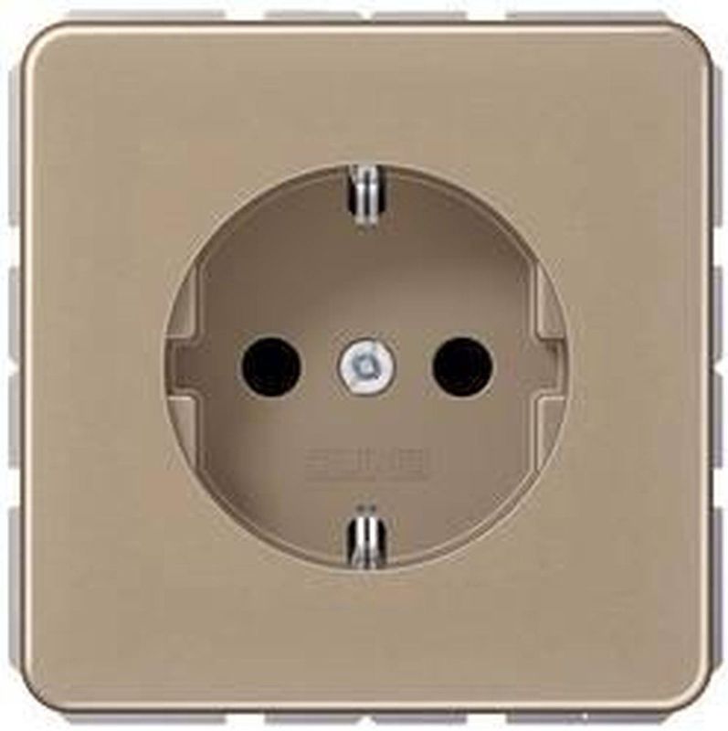 Jung CD1520GB Wandcontactdoos met Randaarde Inzetstuk 1-voudig Brons
