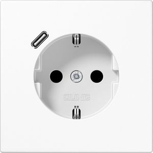JUNG - SCHUKO Inbouwstekker - Wit - Thermoplast - USB-C Snellaadfunctie