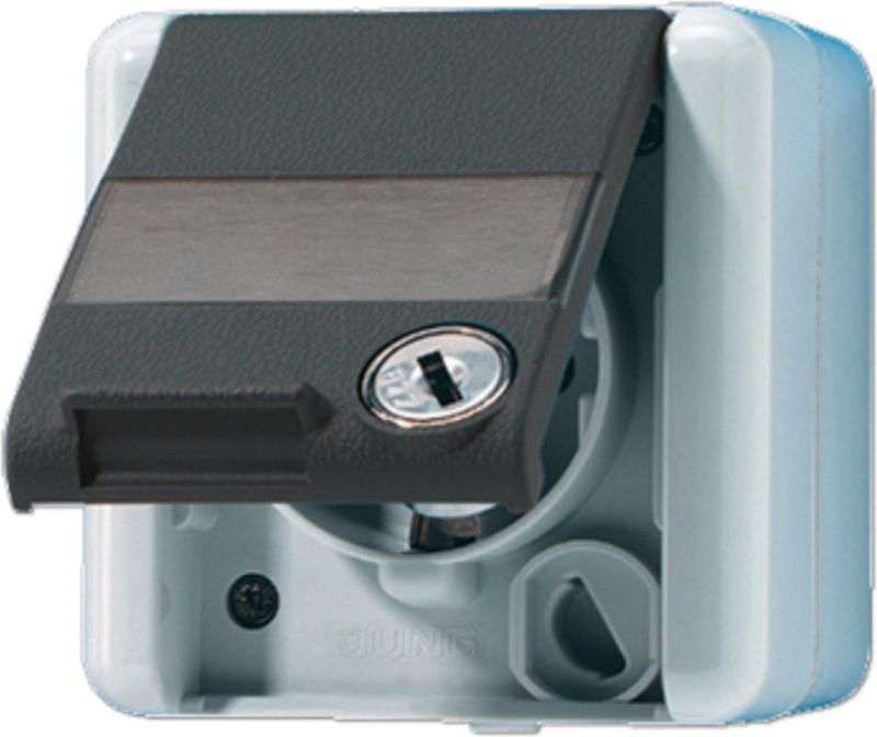 JUNG - SCHUKO-stopcontact - Wit - Thermoplast - IP44