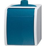 Schakelaar - Blauw - Kunststof - Opbouw - IP44 - 1 Wip