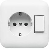 Busch-Jaeger - Combinatie - Stopcontact en Wipschakelaar - Alpijnwit - Kunststof