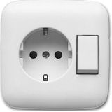 Busch-Jaeger - Combinatie - Stopcontact en Wipschakelaar - Alpijnwit - Kunststof
