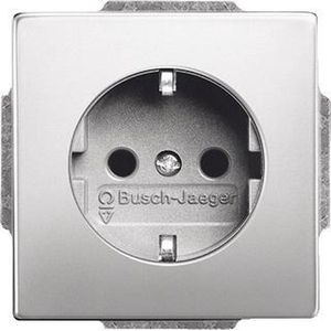 ABB Busch-Jaeger Pure Roestvrij Staal Wandstopcontact (WCD Schakelmateriaal) - 2CKA002011A3850 - E2K4T