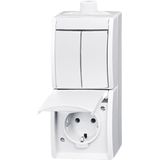 Busch-Jaeger 2CKA001684A0328 Wandcontactdoos met randaarde Inzetstuk Zuiver wit (RAL 9010), Wit 1 stuk(s)