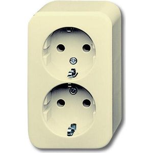 Bj Wandcontactdoos Dubbel 202 EAP/11 RA Opbouw Creme