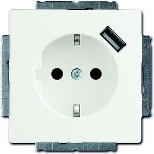 Busch-Jaeger - Schuko/USB-stopcontact - Wit - Kunststof - Inbouw