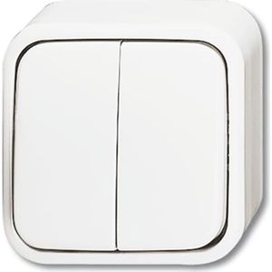 Busch-Jaeger - Opbouw Serieschakelaar - Wit - Kunststof - 2 Wippen