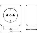 ABB Busch-Jaeger Opbouw Standaard Wandcontactdoos (WCD-schakelaar) - 2CKA002041A0172 - E36N2