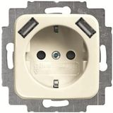 Busch-Jaeger - Reflex SI - Stopcontact Beige - Inbouw - Met USB Voeding
