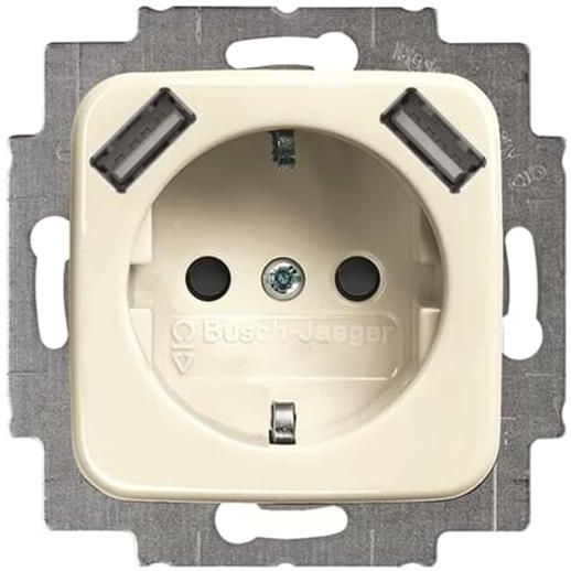 Busch-Jaeger - Reflex SI - Stopcontact Beige - Inbouw - Met USB Voeding
