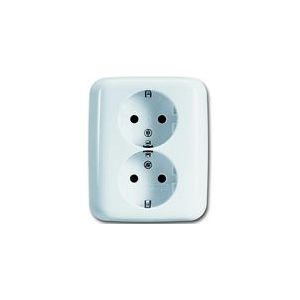 Busch-Jaeger - Reflex - Wandcontactdoos - Wit - Dubbele Half Opbouw WCD