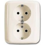 Busch-Jaeger - Reflex - Wandcontactdoos - Crème - Dubbele Half Opbouw WCD