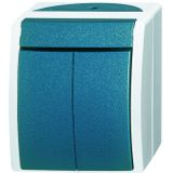 Busch-Jaeger 2601/5 W-53 Ocean (opbouw) Serieschakelaar spatwaterdicht Blauw, Groen