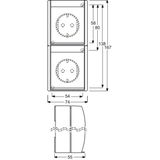 Busch-Jaeger - Schuko Wandcontactdoos - Grijs/Blauw-Groen - 2 Aansluitingen