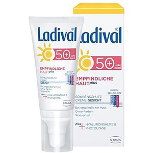 Ladival Zonnecrème voor de gevoelige huid, SPF 50+, zonder parfum, zonder kleur- en conserveringsmiddelen, waterbestendig, 50 ml