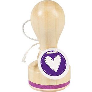 3 x Heyda Motivstempel rund 'Herz mit Strich' 3,2cm