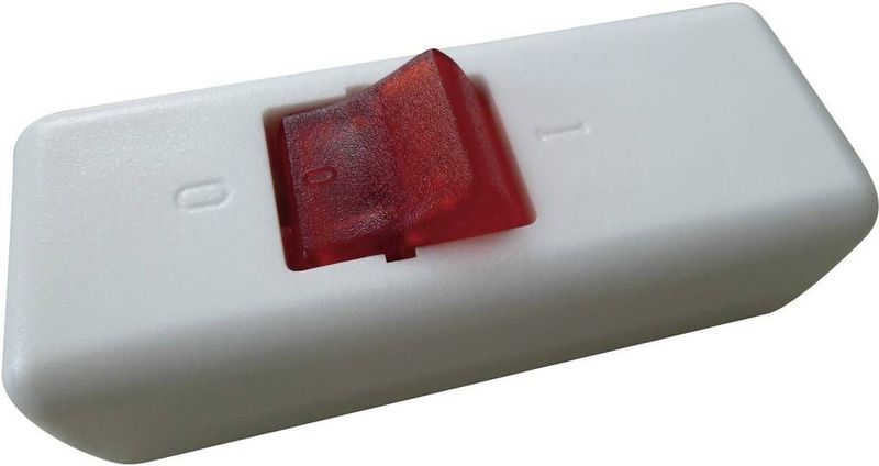 interBär - 8010-108.01 - Snoerschakelaar - Wit/Rood - 2x uit/aan 10 A