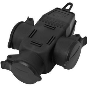 interBär 9007-004.01 3-voudige koppeling Rubber 230 V Zwart IP44
