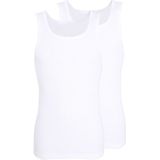 Tanktops - Wit - Ronde Halslijn - Slim Fit