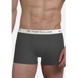 TOM TAILOR - Boxershorts - Grijs Gemêleerd - Zwart - Katoen/Elasthaan - 3-Pack