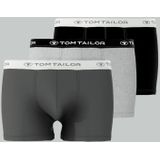 TOM TAILOR - Boxershorts - Grijs Gemêleerd - Zwart - Katoen/Elasthaan - 3-Pack