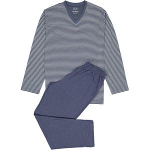 Ceceba - Heren Pyjama - Blauw met Wit Gestreept - Lange Broek en Shirt met Lange Mouwen