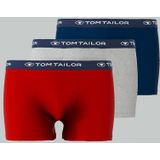 TOM TAILOR - Boxershorts - Rood-Blauw-Grijs - 3-Pack - Lage Taille