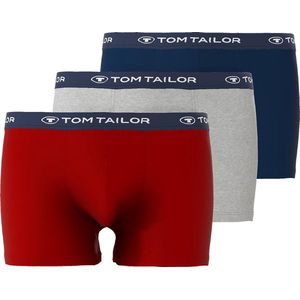 TOM TAILOR - Boxershorts - Rood-Blauw-Grijs - 3-Pack - Lage Taille