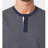 TOM TAILOR - Gestreepte Herenshorty - Korte Pyjamaset - Donkerblauw - Grijs - Katoen