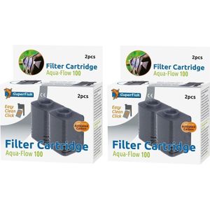 SuperFish AquaFlow Easy Click 100 Cartridge - Aquariumfilter - 2x 2 Stuks