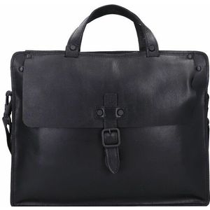 HAROLD'S Leren Business tas Afzonderlijke gevallen Aberdeen Businessbag Twin Black Zwart