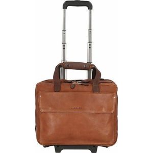 Harold's 2-wiel Business Trolley Leder 40 cm Laptopcompartiment - Zachte bagage - - cognac/braun