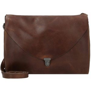 HAROLD'S Leren Schoudertas Koppeling Fold Handbag Clutch Brown Donkerbruin