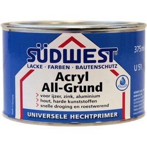 Südwest All-Grund Multiprimer U51 Wit - Acryl 0,375 Liter Wit - Grondverf & Primer Deur & Kozijn Radiator Trap - Waterbasis - Verfwinkel is tot 50%