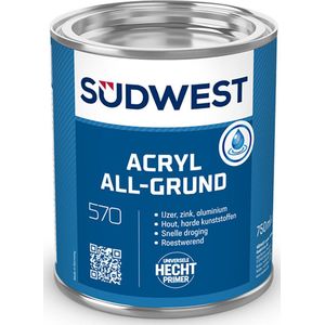 Südwest All-Grund Multiprimer U51 Wit - Acryl 0,75 Liter Wit - Grondverf & Primer Deur & Kozijn Radiator Trap - Waterbasis - Verfwinkel is tot 50%