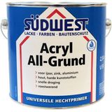 Verf - Grondverf - Watergedragen - Wit/Grijs/Zwart - Acrylaat - 375/750ml/2,5ltr
