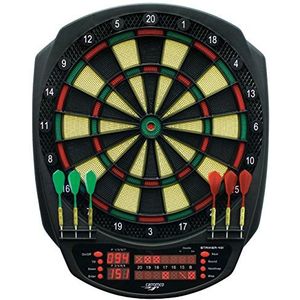 Carromco 92445 dartbord Striker-401 - elektronisch dartbord met pijlen, dartset voor 44204 spelers, 35 games en 584 varianten, dartspel met 3-gaten afstand en catchring, incl. 6 softdarts