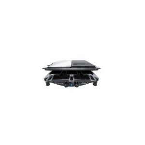 Steba RC 8 Steel Deluxe - Made in Germany - omkeerbare bakplaat van roestvrij staal (29,5 x 14 cm) - anti-aanbaklaag van gegoten (29 x 14,5 cm) - 8 geëmailleerde pannen - temperatuur instelbaar
