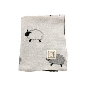 KAISER 65213 SHEEP - Babydeken, gebreid 100% biologisch katoen (kbA), ademende babydeken, het hele jaar door, pasgeborenen, kinderwagendeken, babyschaaldeken, kleur naturel combo
