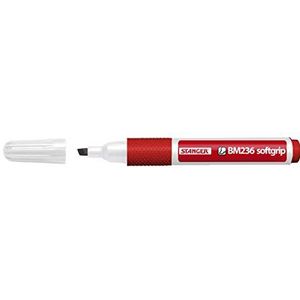 Stanger 714012 softgrip board marker BM 236 Chissel, rood