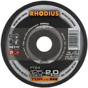 Rhodius 202460 FT24 TOPline Lll Doorslijpschijf Conventioneel 125 X 22,23 X 2mm (25 St)