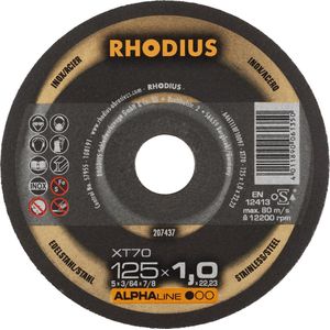 Rhodius XT70 BOX 208226 Doorslijpschijf recht 125 mm 10 stuk(s) RVS, Staal