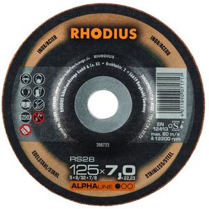 Rhodius ALPHAline I RS28 Afbraamschijf - 125 X 22,23 X 7mm - RVS/Staal (25 St)