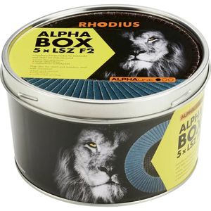 Rhodius - lsz F2, 5 Stück, 125 mm, Korn 80, Fächerschleifscheibe