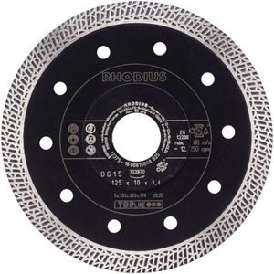 Rhodius 303870 TOPline lll DG15 Diamantdoorslijpschijf - 125 x 22,23 x 10mm - Tegels/Keramiek